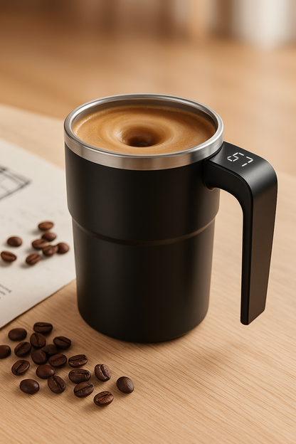 USB Self-Mixing Coffee Mug – 380ml, Waterproof"